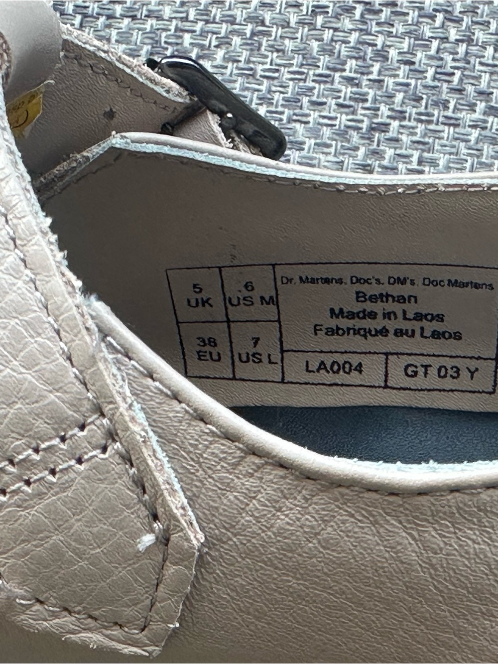 Dr. Martens Beige Platform Mary Jane with Yellow Stitching - Picture 5 of 5